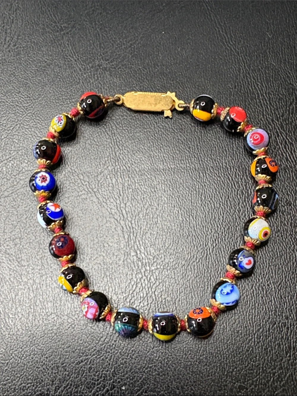 Vintage Glass Millefiori Beads Bracelet